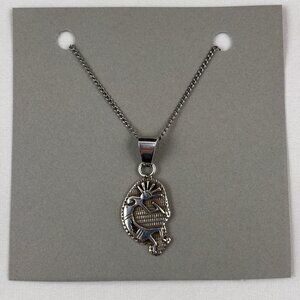 Vintage Native American Sterling Silver Kokopelli Pendant Necklace